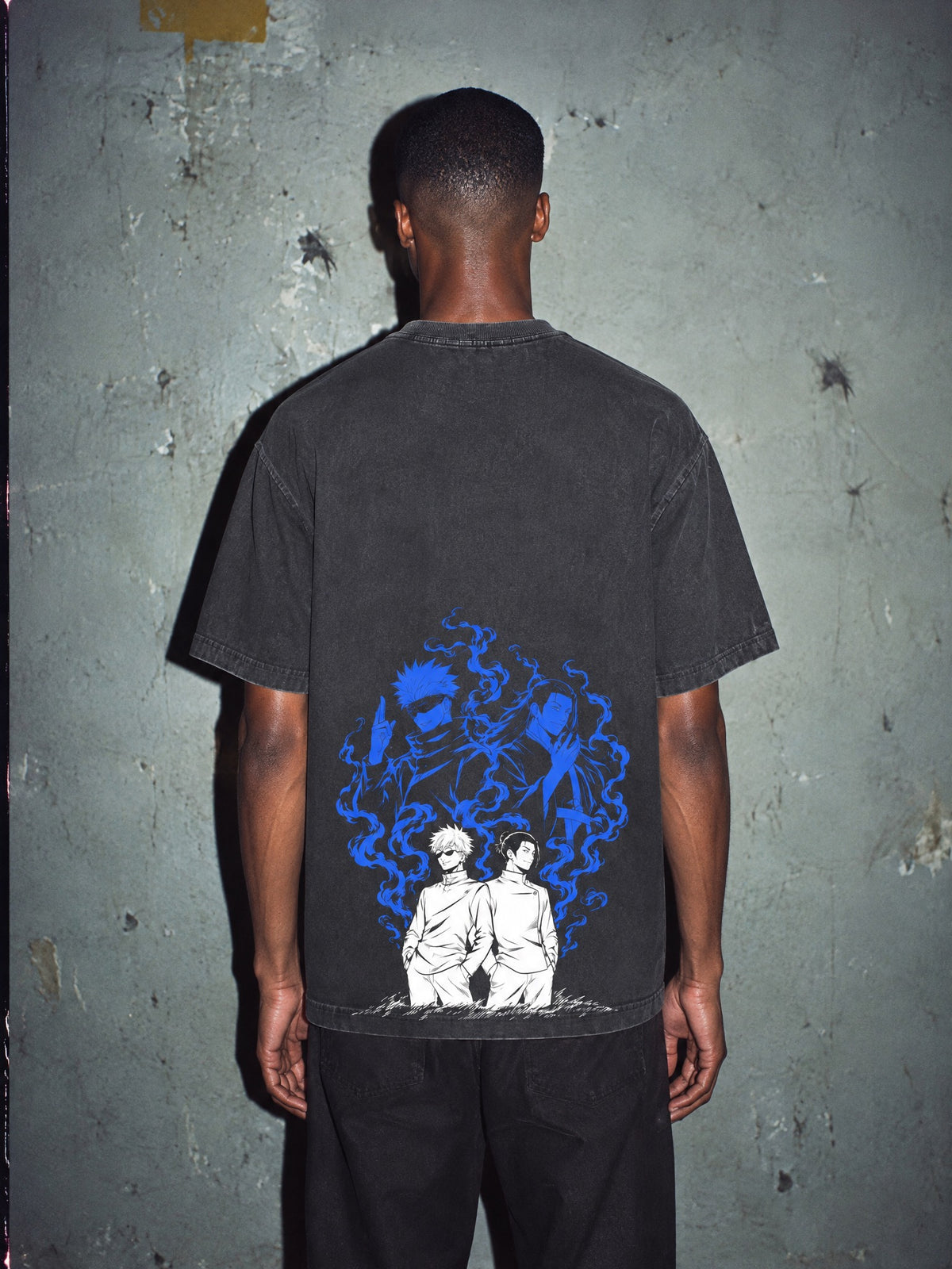 JJK ✦ Strongest Pair Vintage Tee by Torazen, worn on model