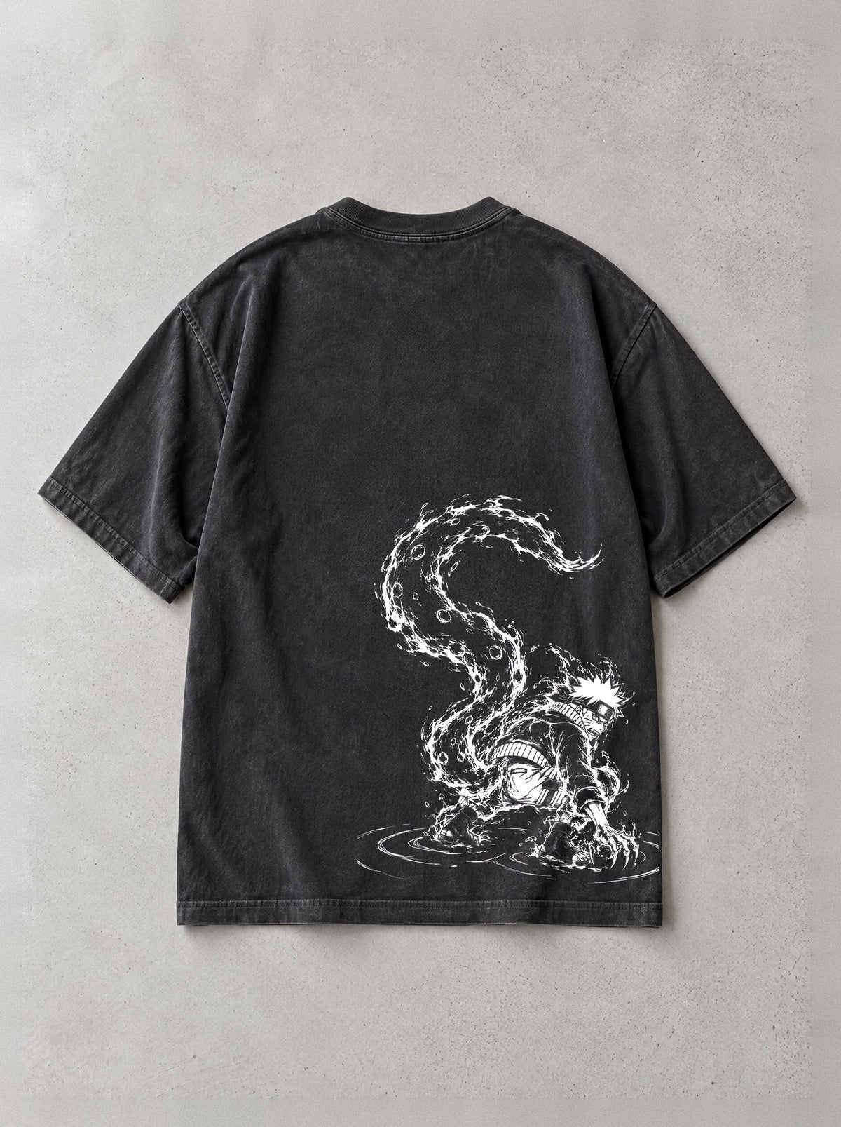 Tailed Chakra Coil Vintage Tee - Naruto-inspired design by Torazen, back view