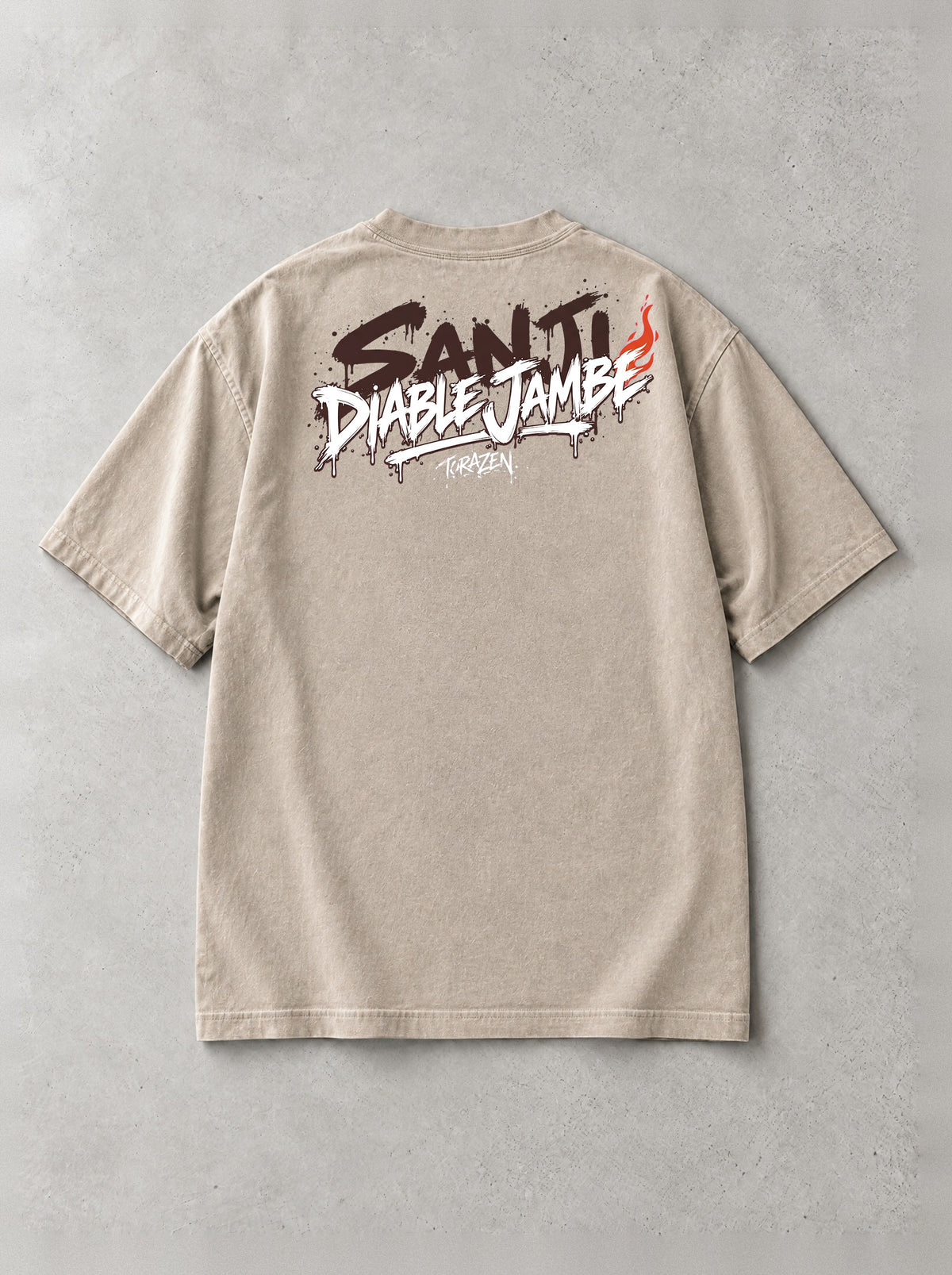 Hellfire Kick Vintage Tee by Torazen, back view