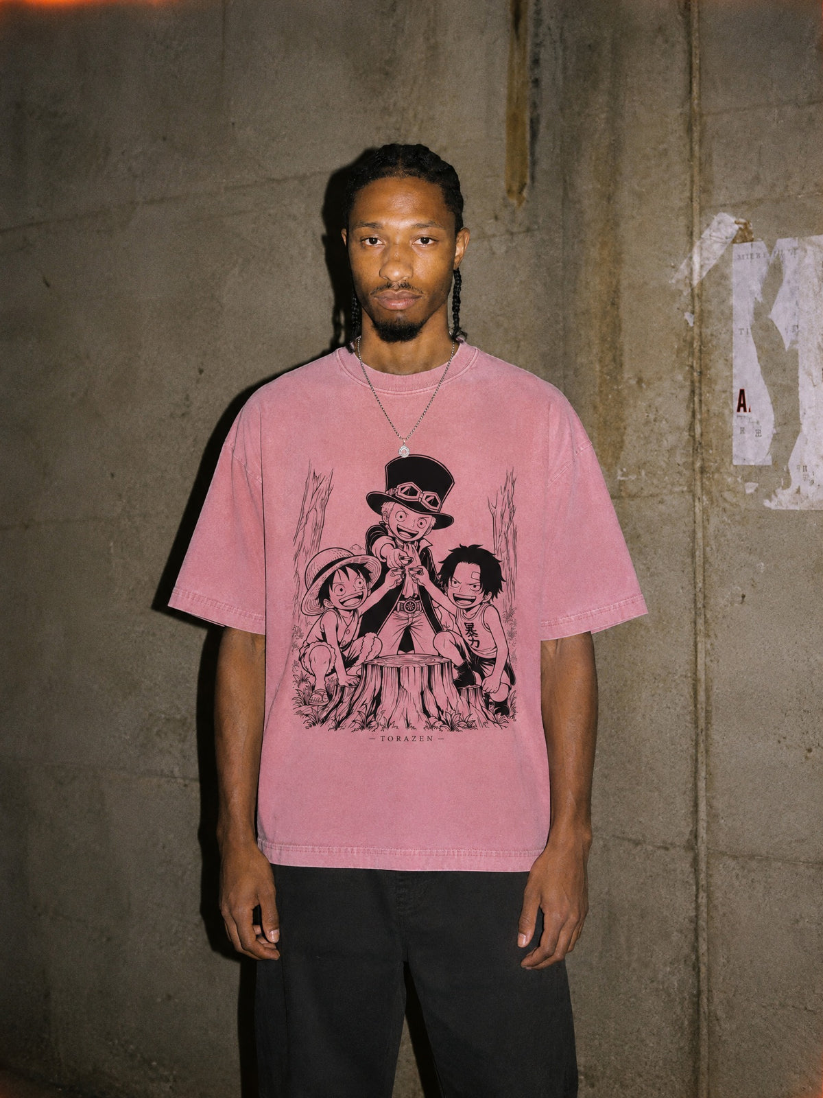 OP ✦ Sake Cup Brothers Vintage Tee by Torazen, worn on model