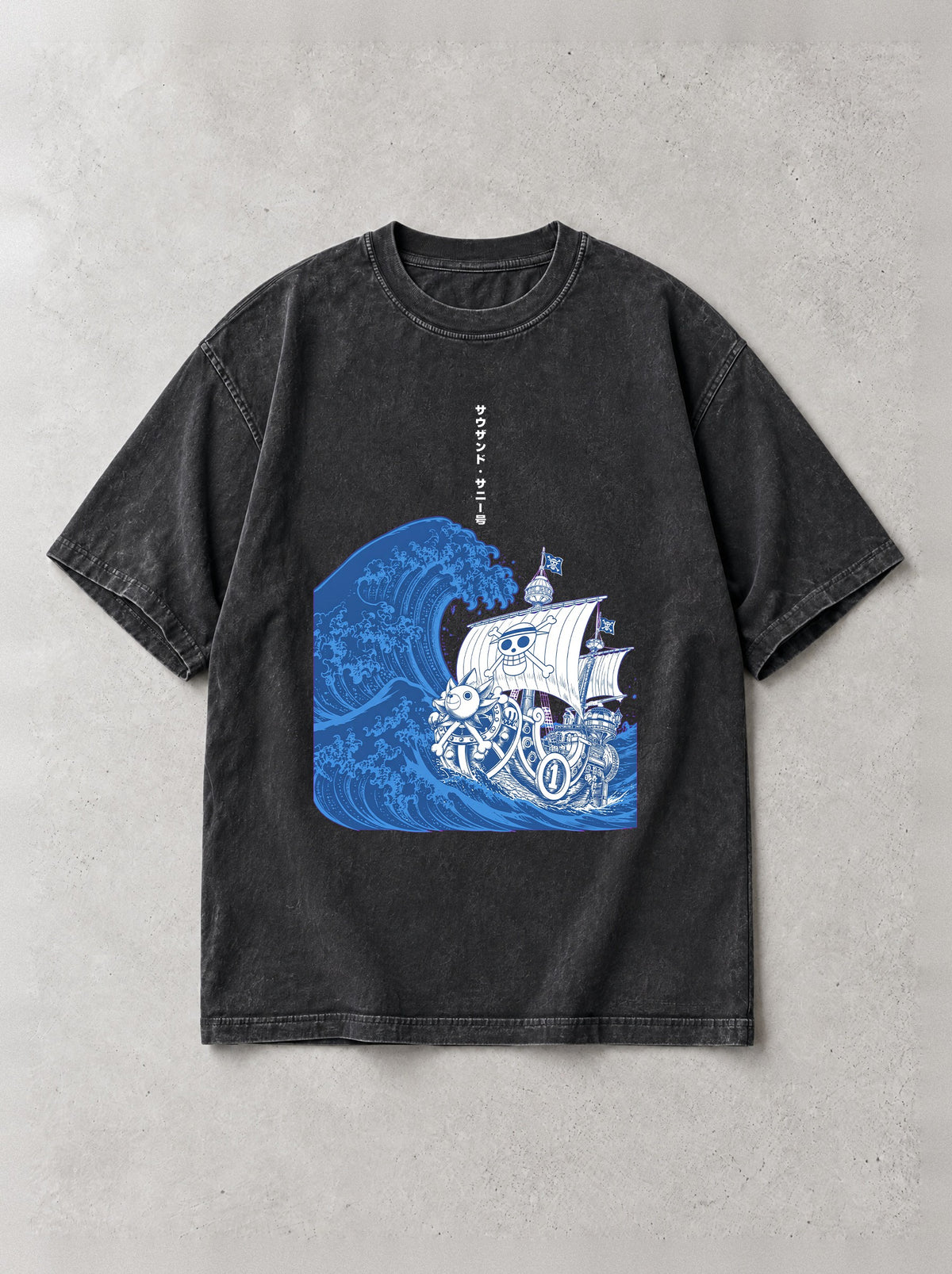 Sunny Great Wave Vintage Tee - One Piece-inspired design by Torazen, front view