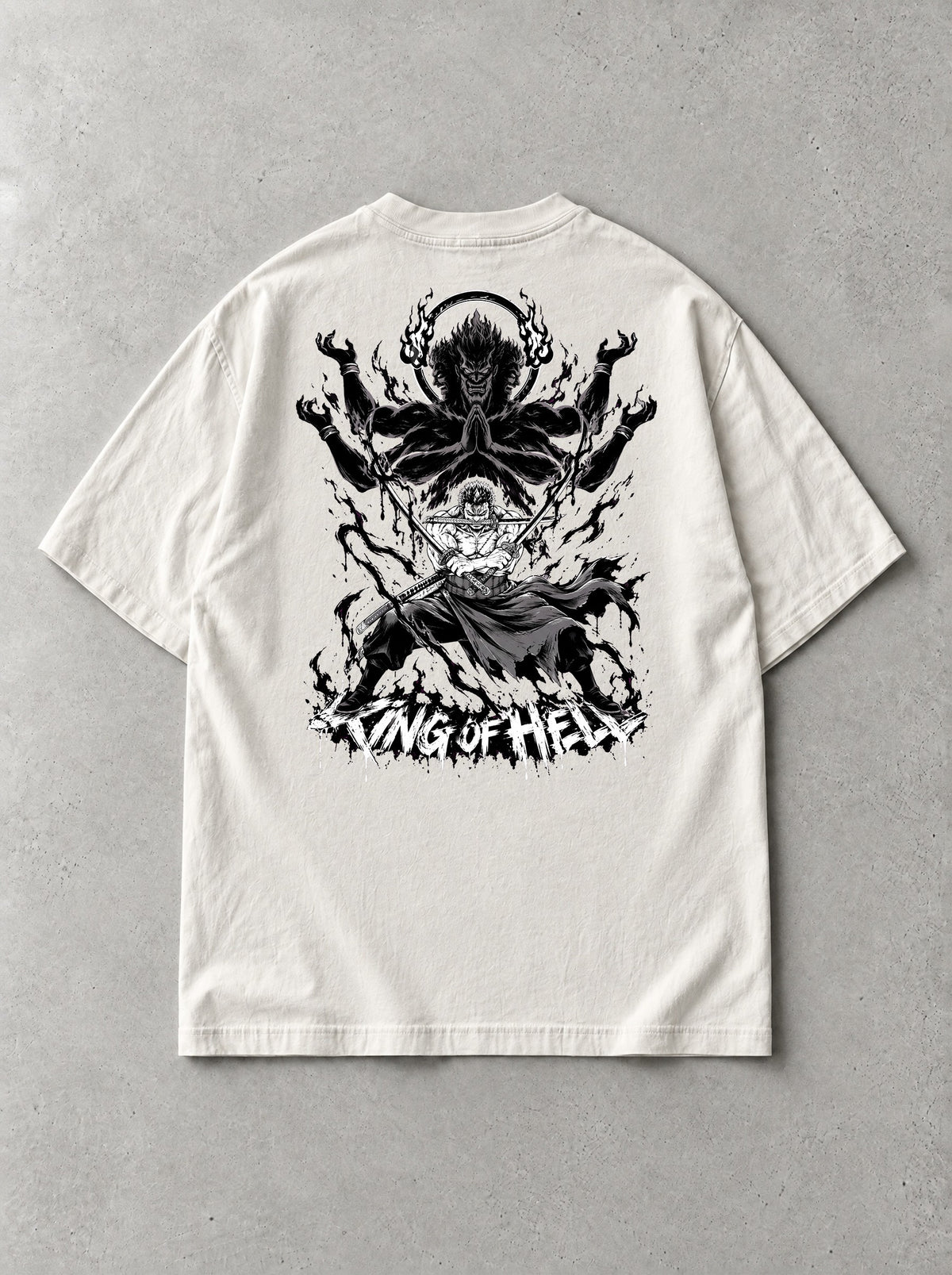 Three Headed Demon Vintage Tee - One Piece-inspired design by Torazen, back view