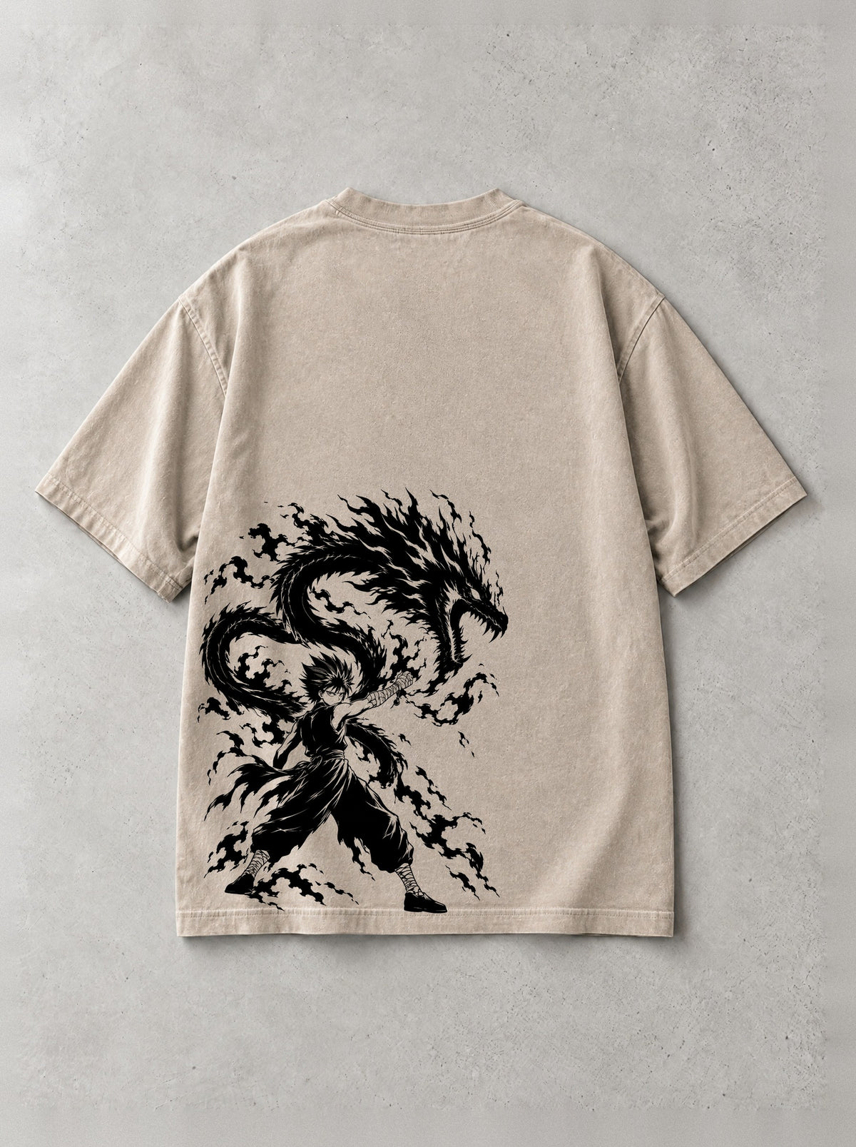 Darkness Flame Dragon Vintage Tee - Yu Yu Hakusho-inspired design by Torazen, back view