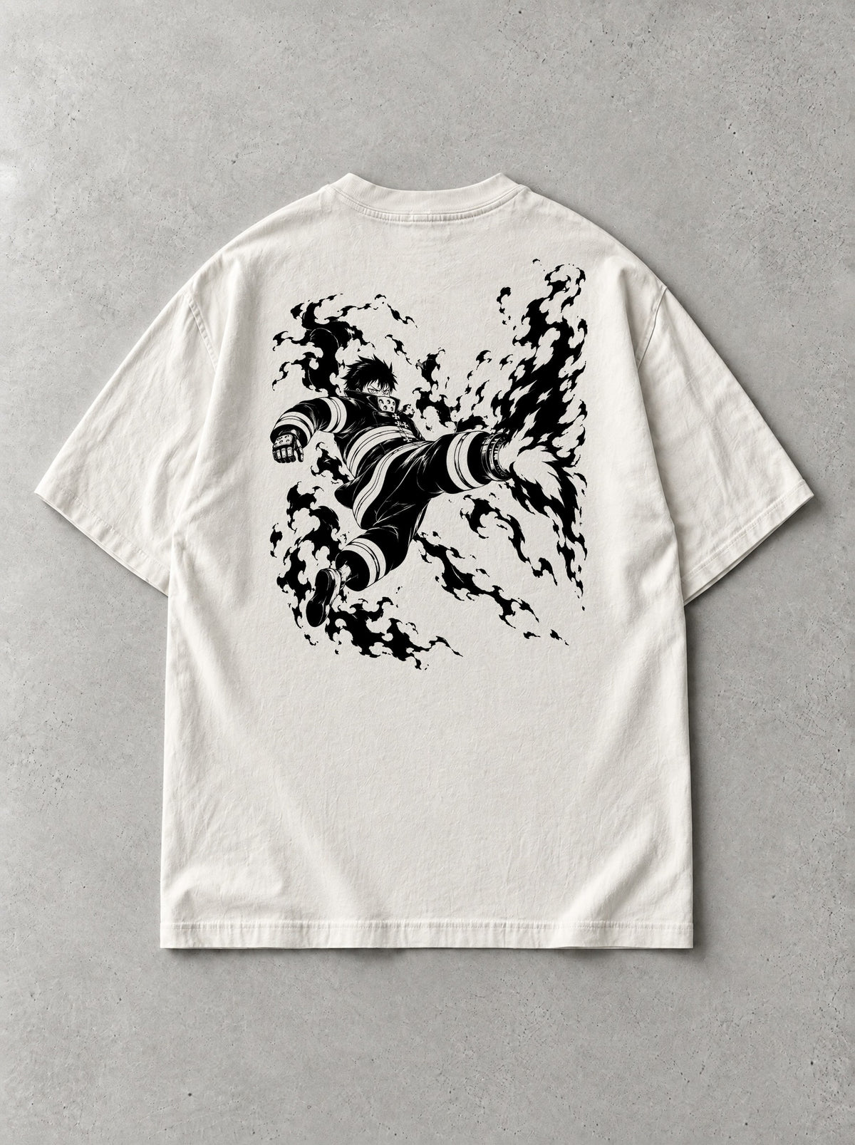 Devil Footprint Kick Vintage Tee - Fire Force-inspired design by Torazen, back view