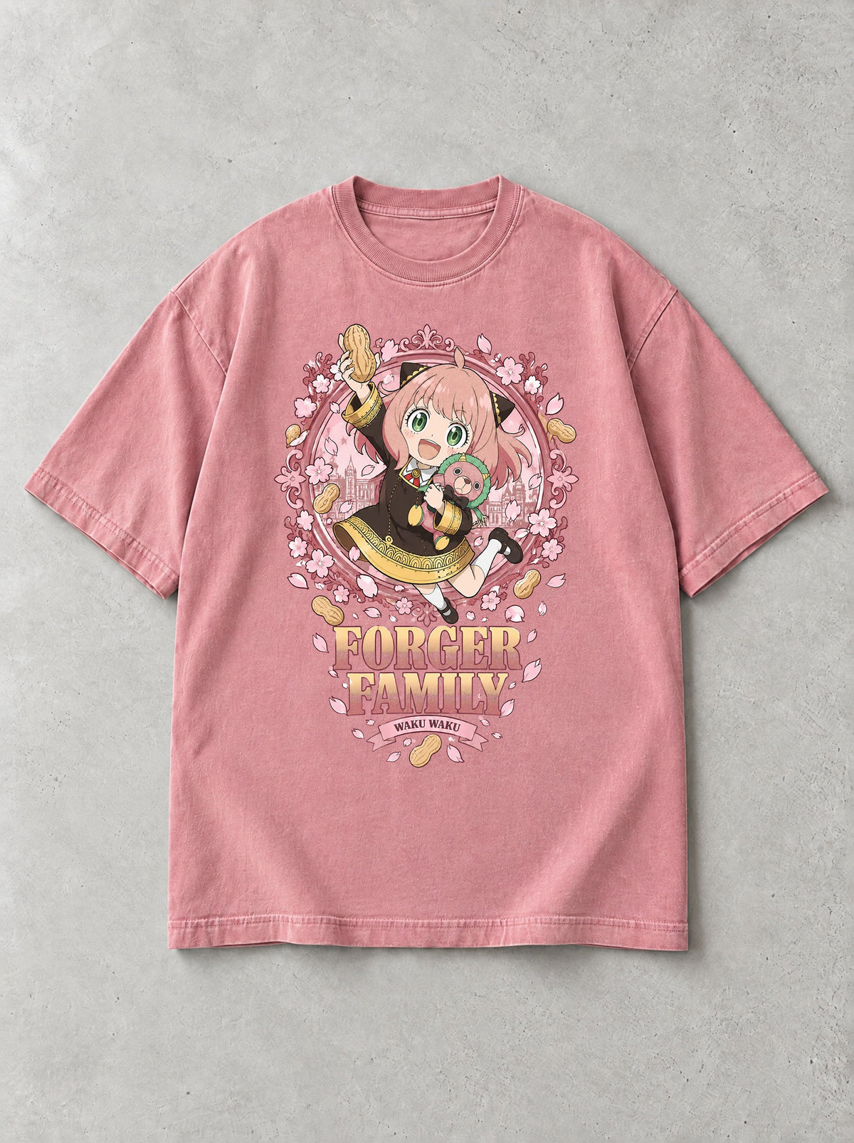 Waku Waku Peanut Vintage Tee - Spy x Family-inspired design by Torazen, front view