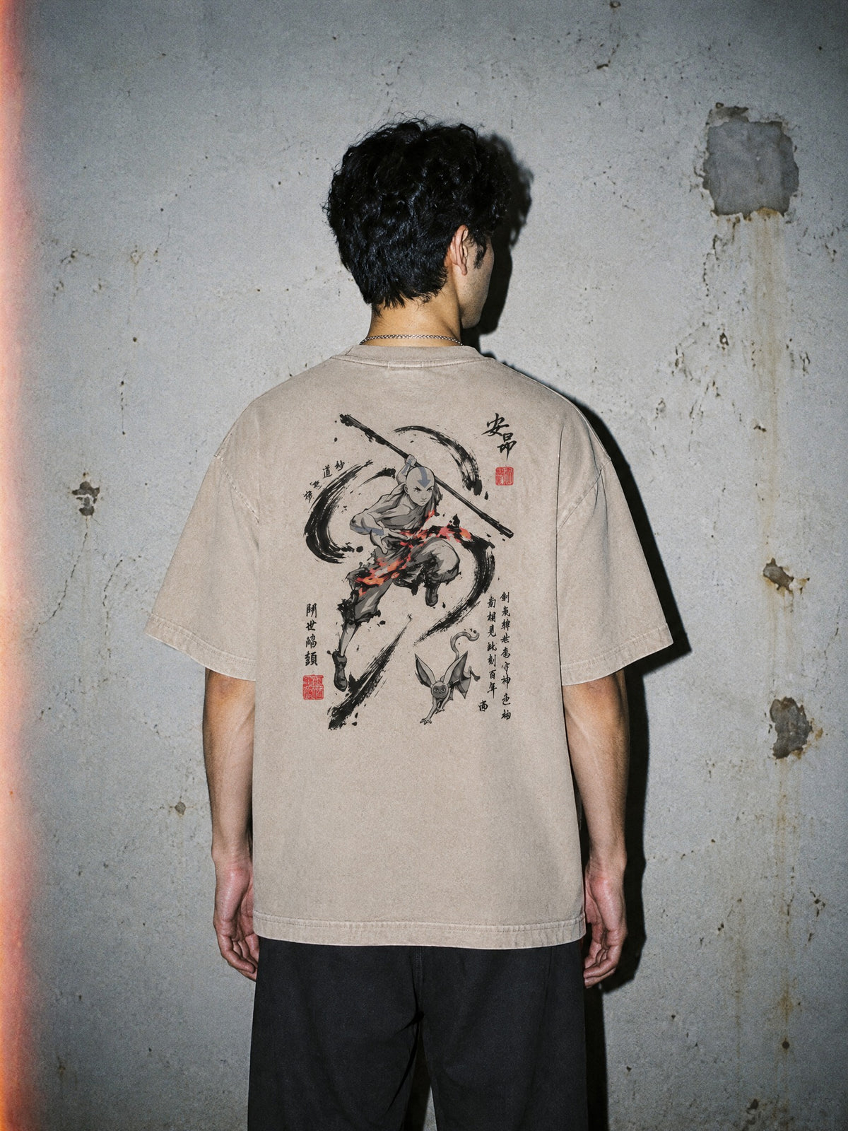 OTH ✦ Wind Staff Scroll Vintage Tee by Torazen, worn on model