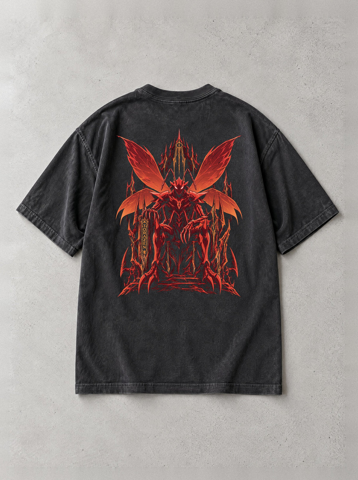 Ant King Throne Vintage Tee - Solo Leveling-inspired design by Torazen, back view