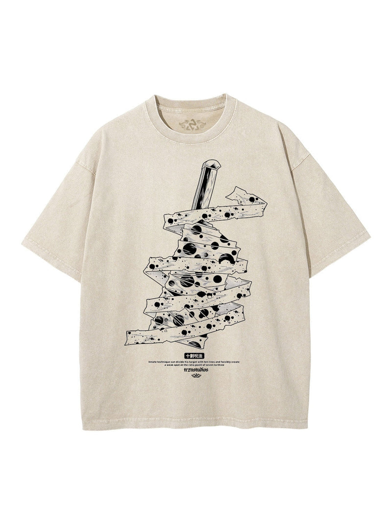 Nanami Cursed Blade Vintage Tee - Jujutsu Kaisen-inspired design by Torazen