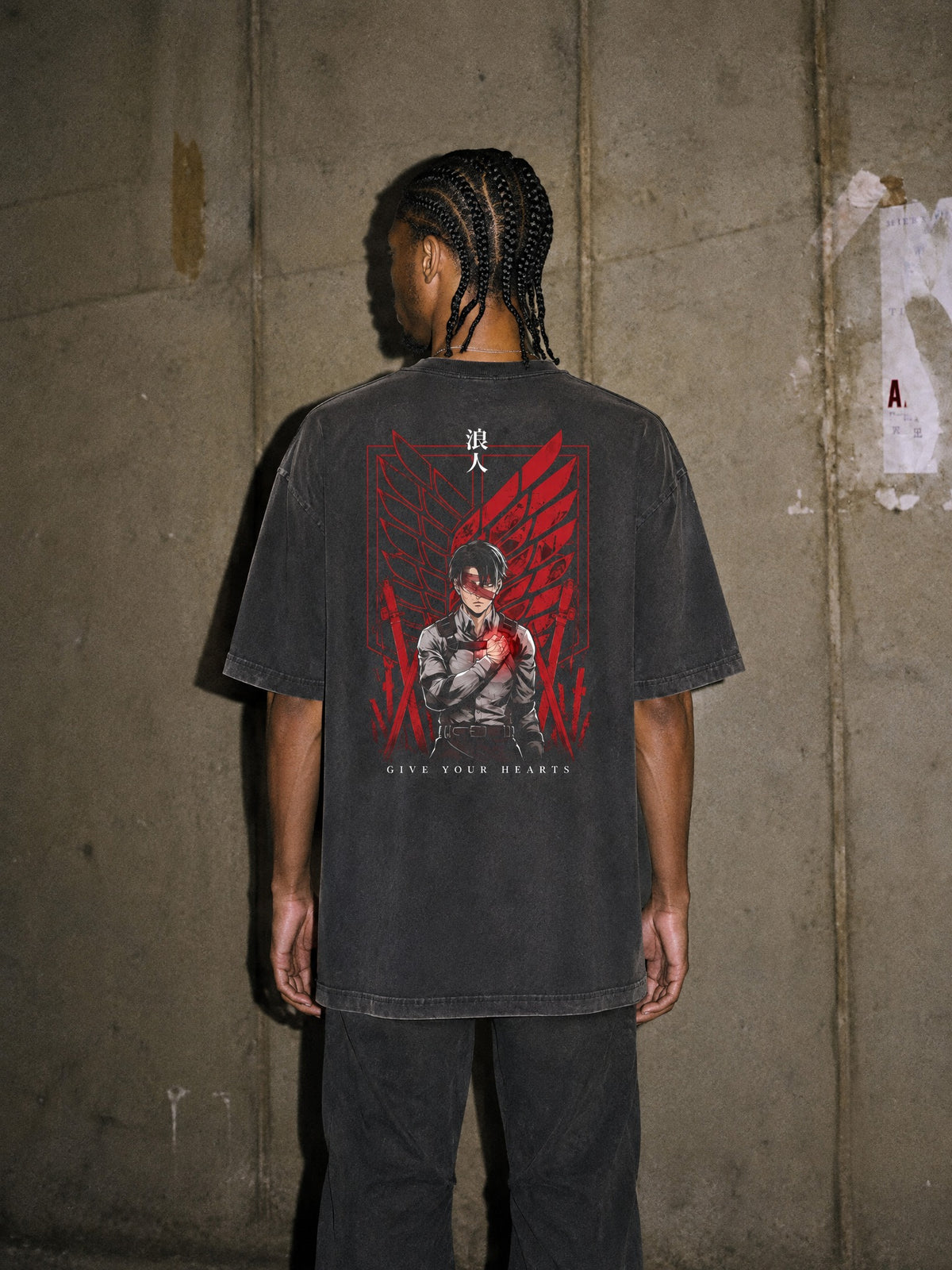 AOT ✦ Heart Offered Vintage Tee by Torazen, worn on model