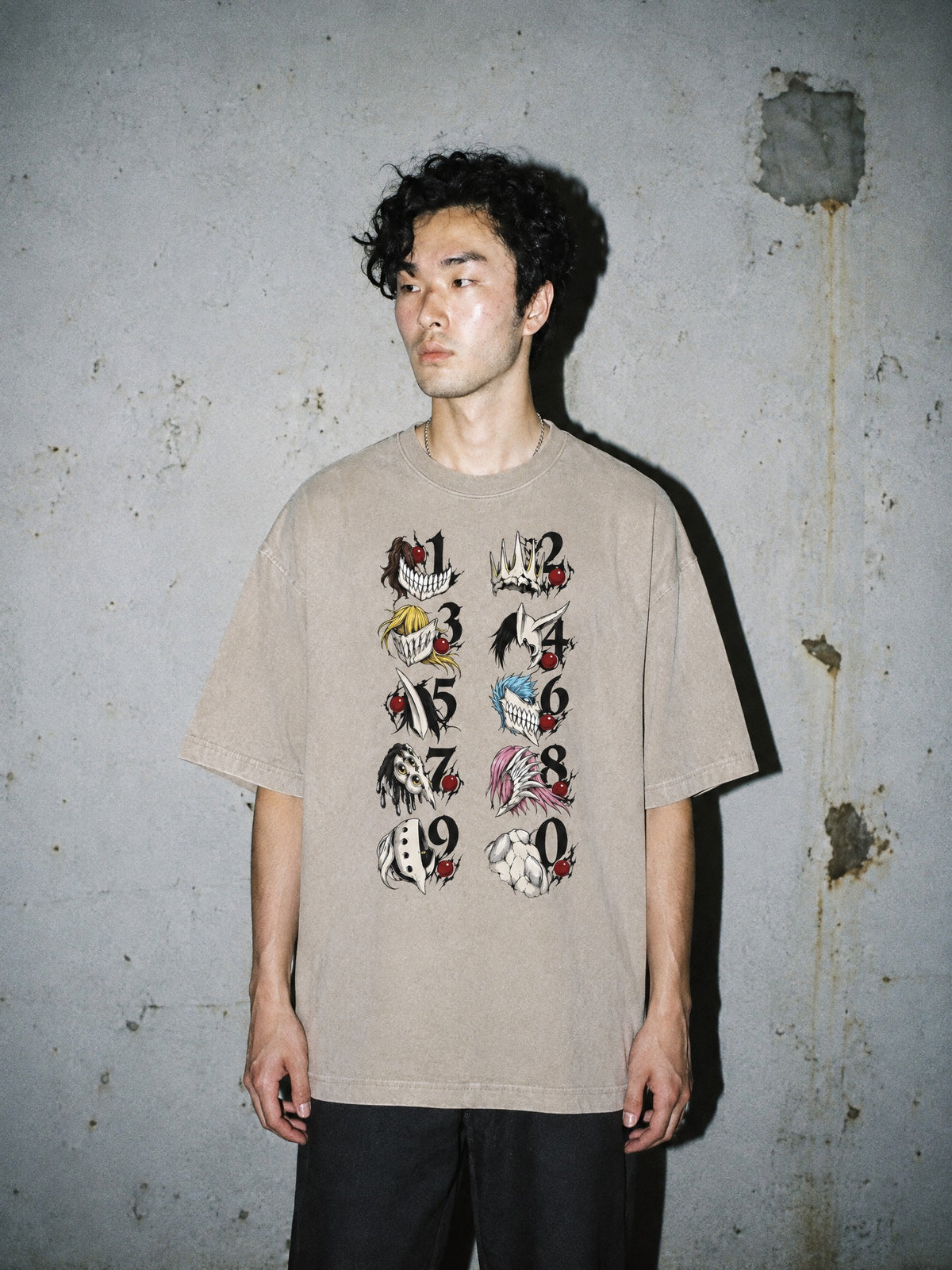 BLCH ✦ Ten Hollow Masks Vintage Tee by Torazen, worn on model