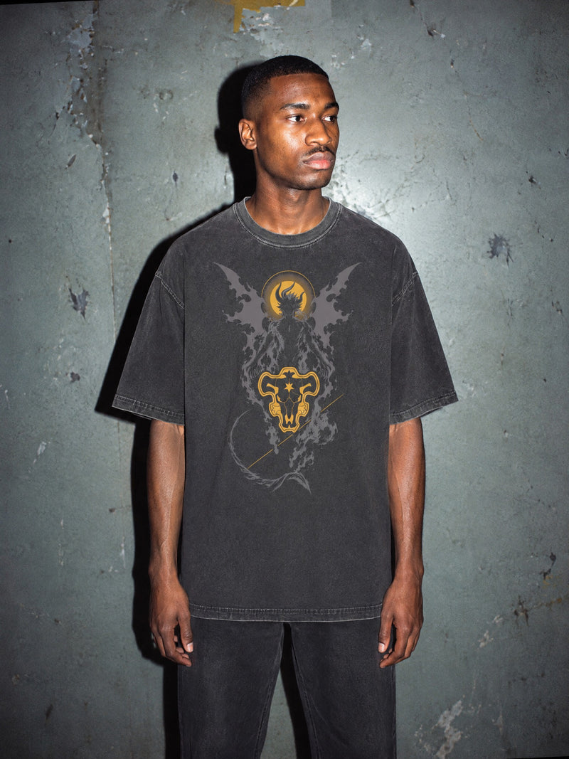BLK-CLV ✦ Black Bull Rising Vintage Tee by Torazen, worn on model
