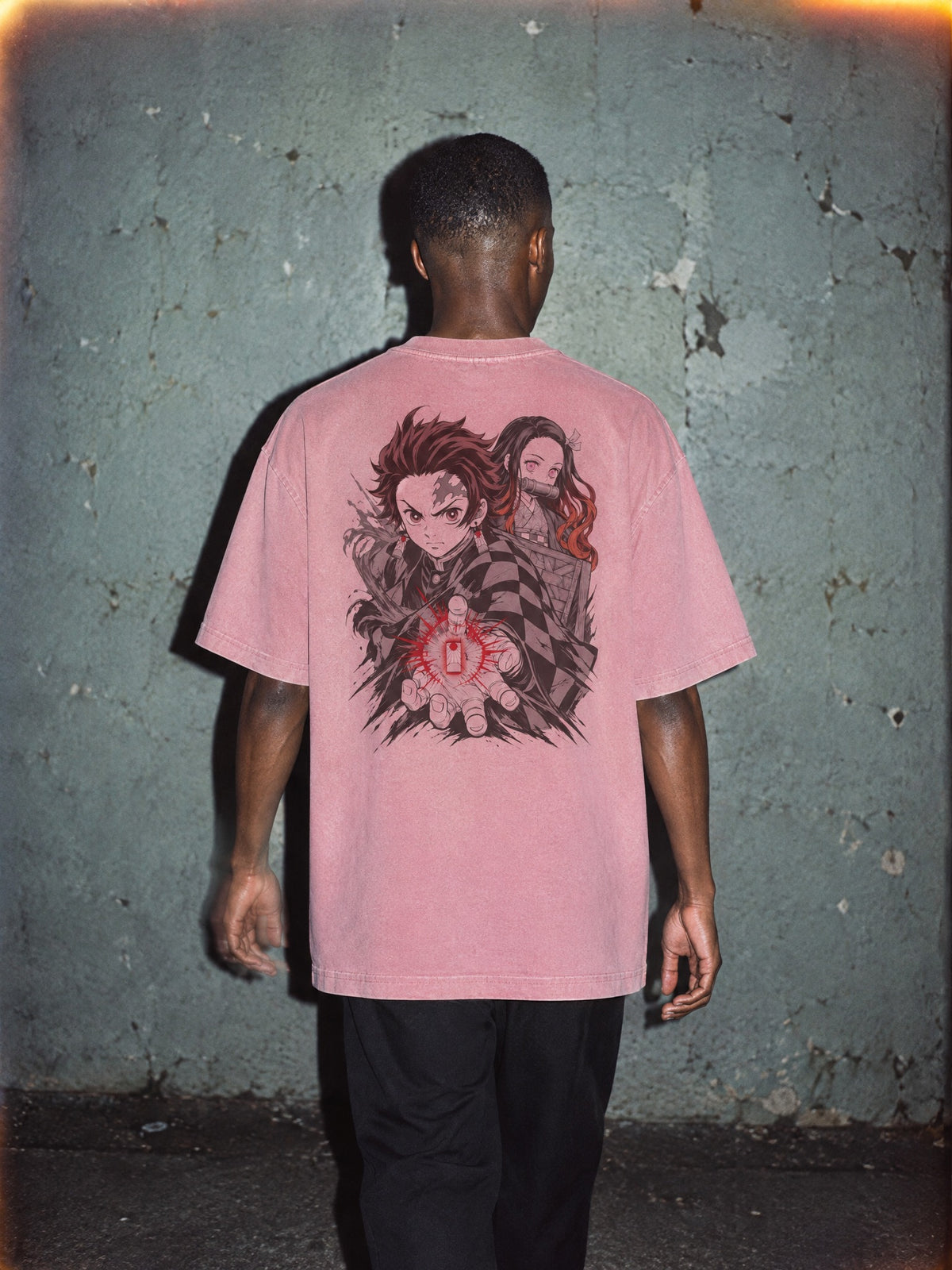 D-SLYR ✦ Sun Earring Siblings Vintage Tee by Torazen, worn on model