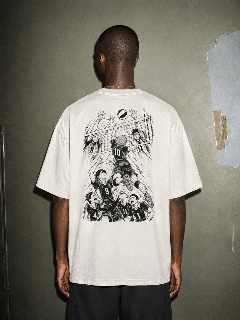 HYQ ✦ Net Spike Clash Vintage Tee by Torazen, worn on model