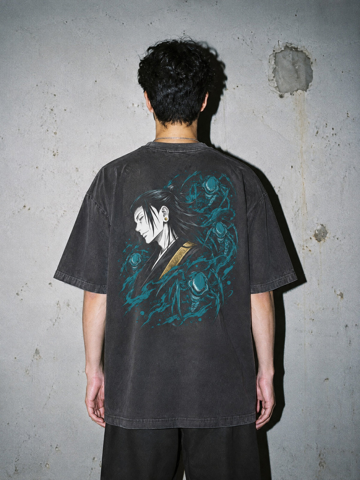 JJK ✦ Curse Manipulator Vintage Tee by Torazen, worn on model