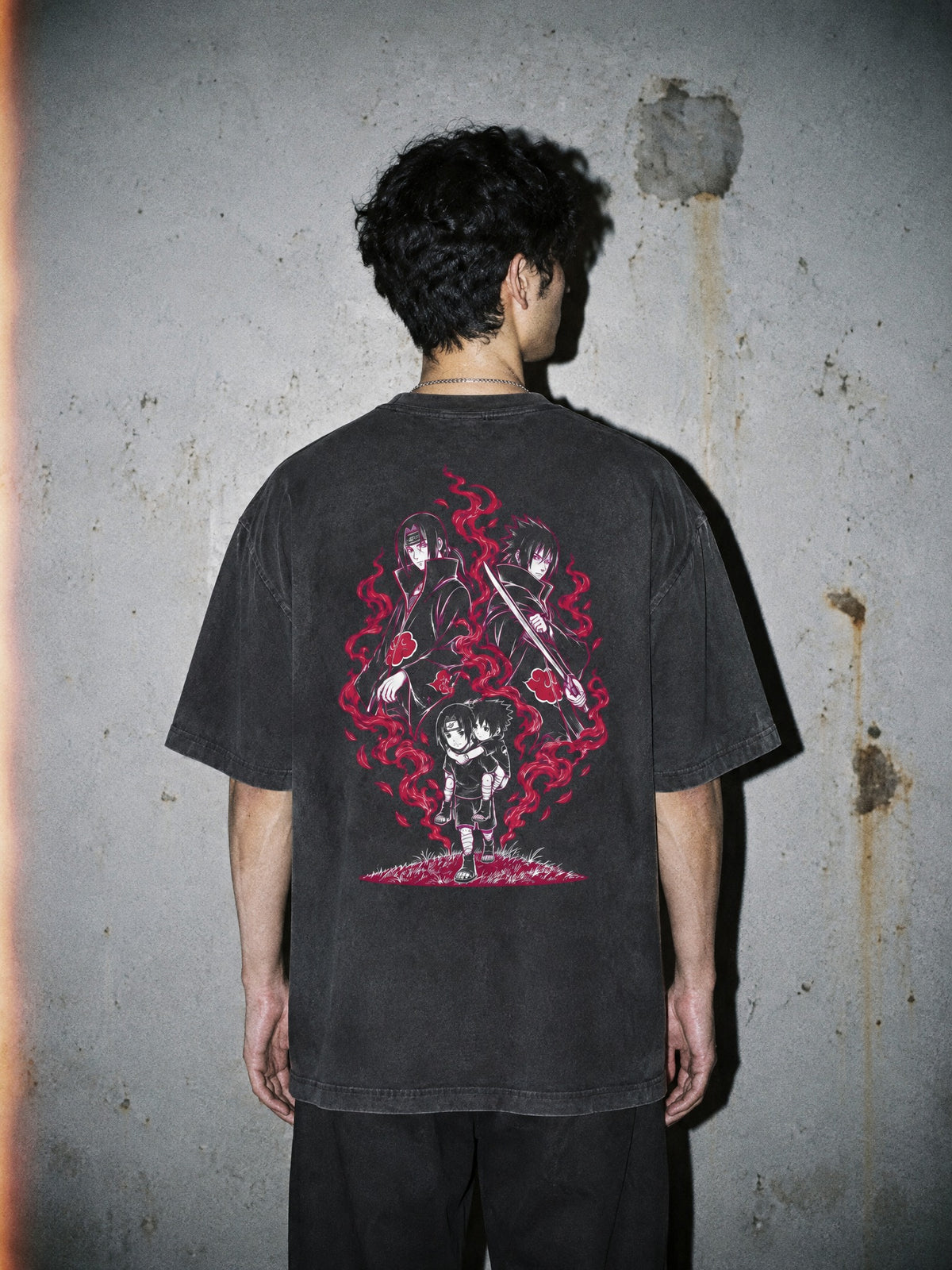 NRTO ✦ Brothers In Red Smoke Vintage Tee by Torazen, worn on model