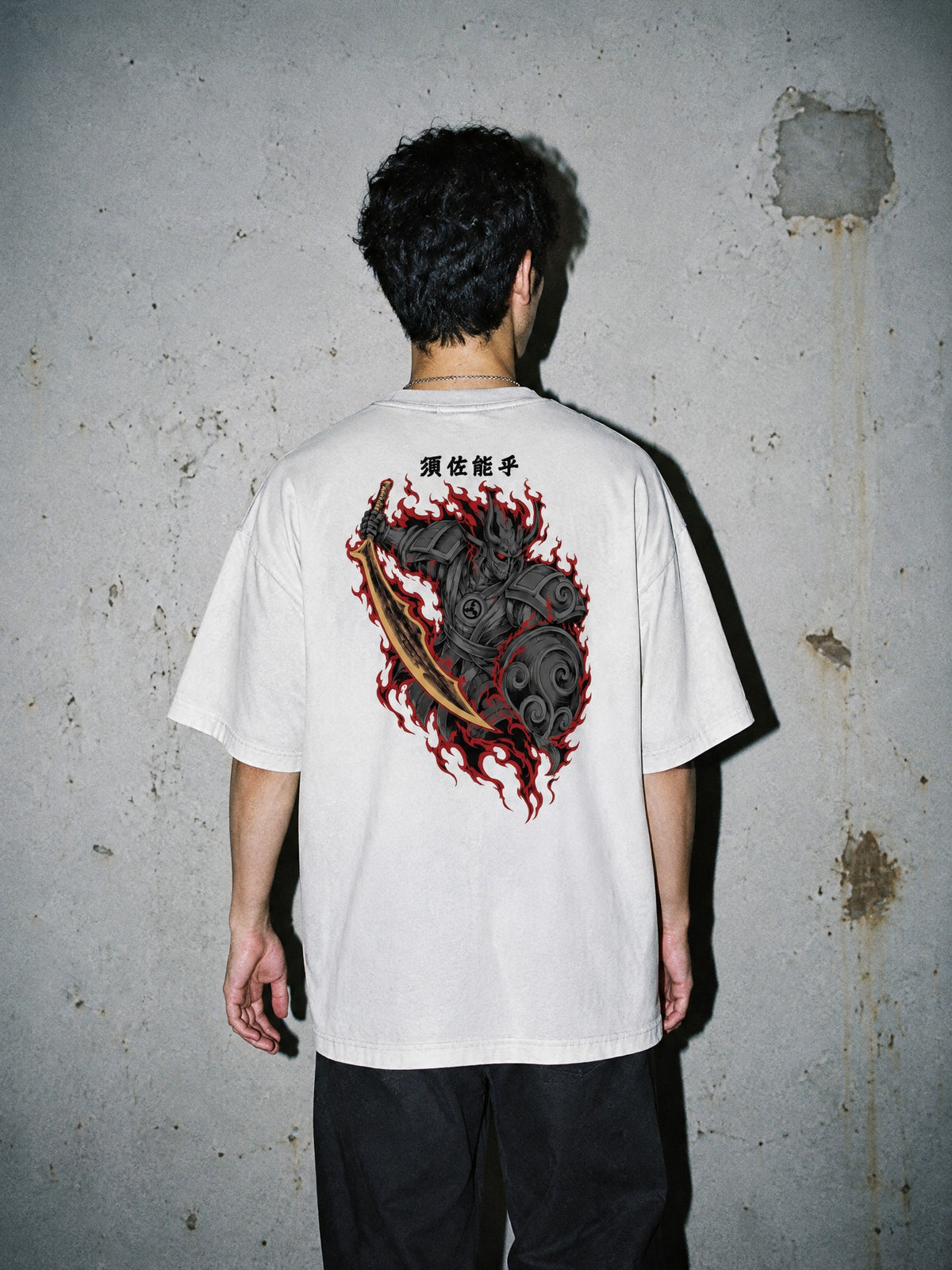 NRTO ✦ Susanoo Flame Guard Vintage Tee by Torazen, worn on model
