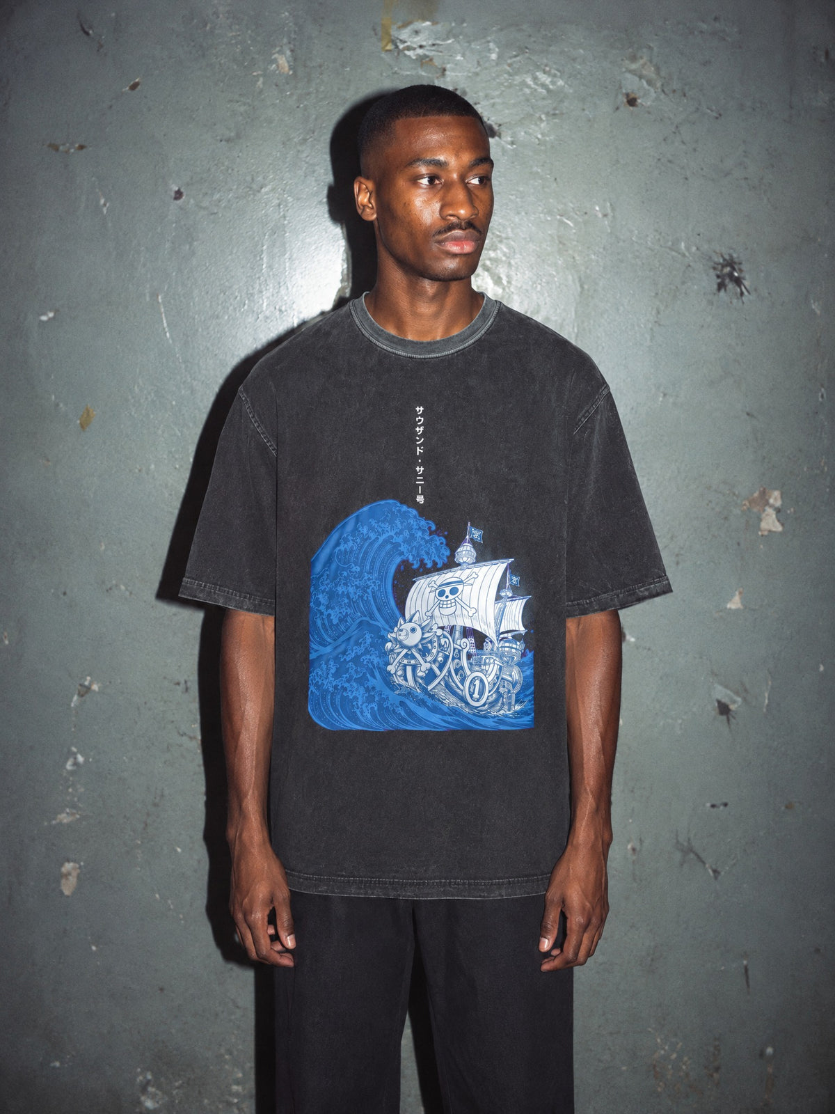 OP ✦ Sunny Great Wave Vintage Tee by Torazen, worn on model