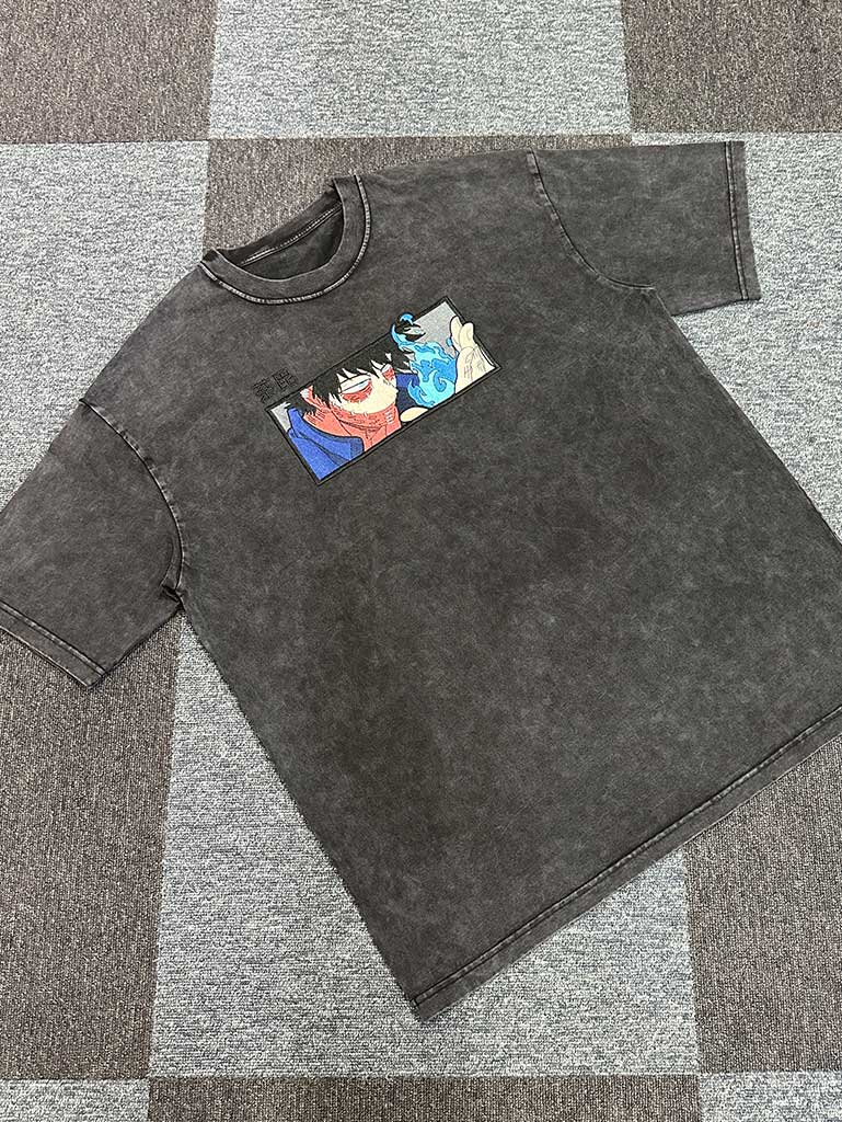 A sweatshirt with anime-inspired design, blending manga shonen style with modern streetwear aesthetic.