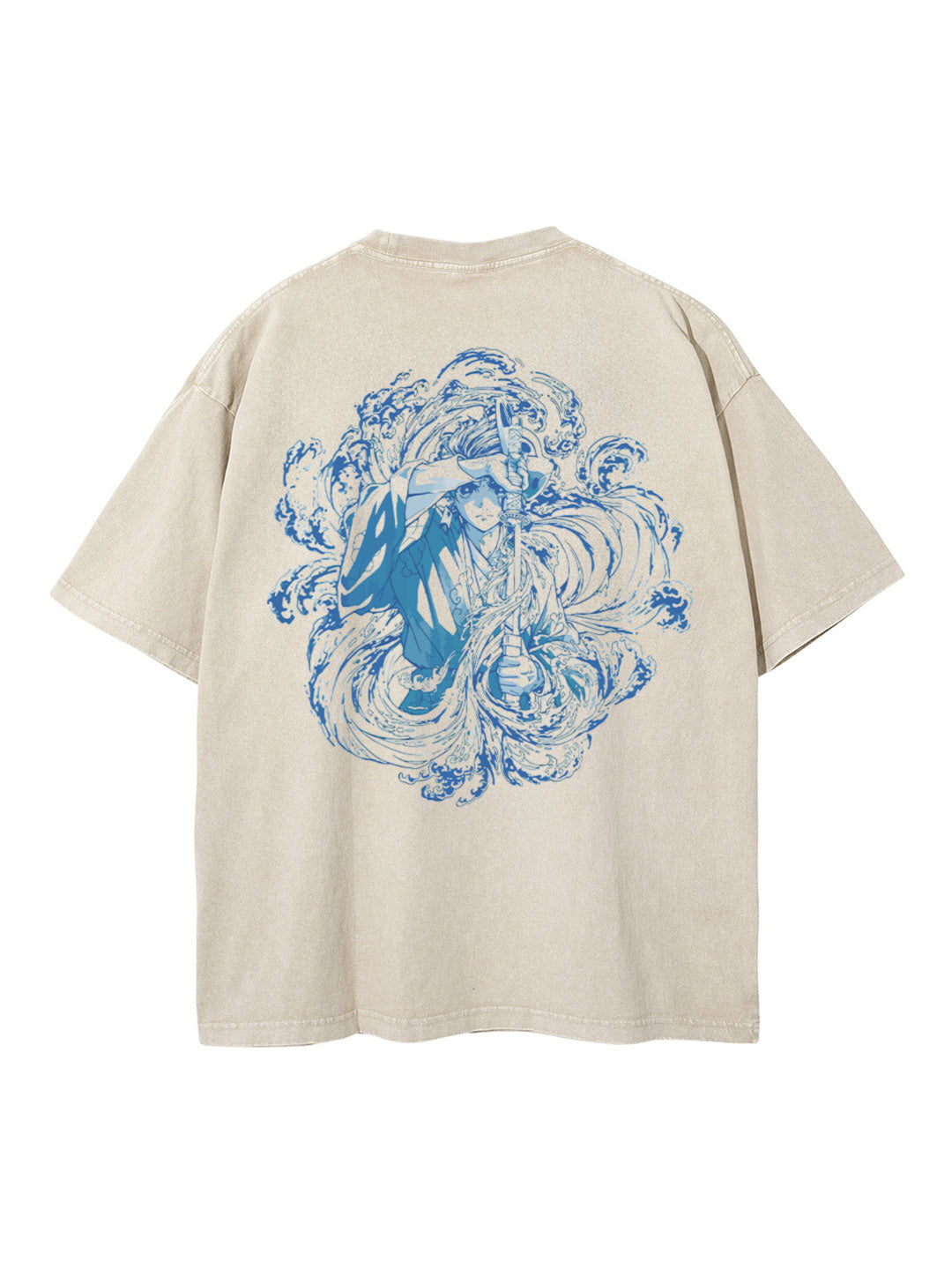 A t-shirt with anime-inspired design, blending manga shonen style with modern streetwear aesthetic.