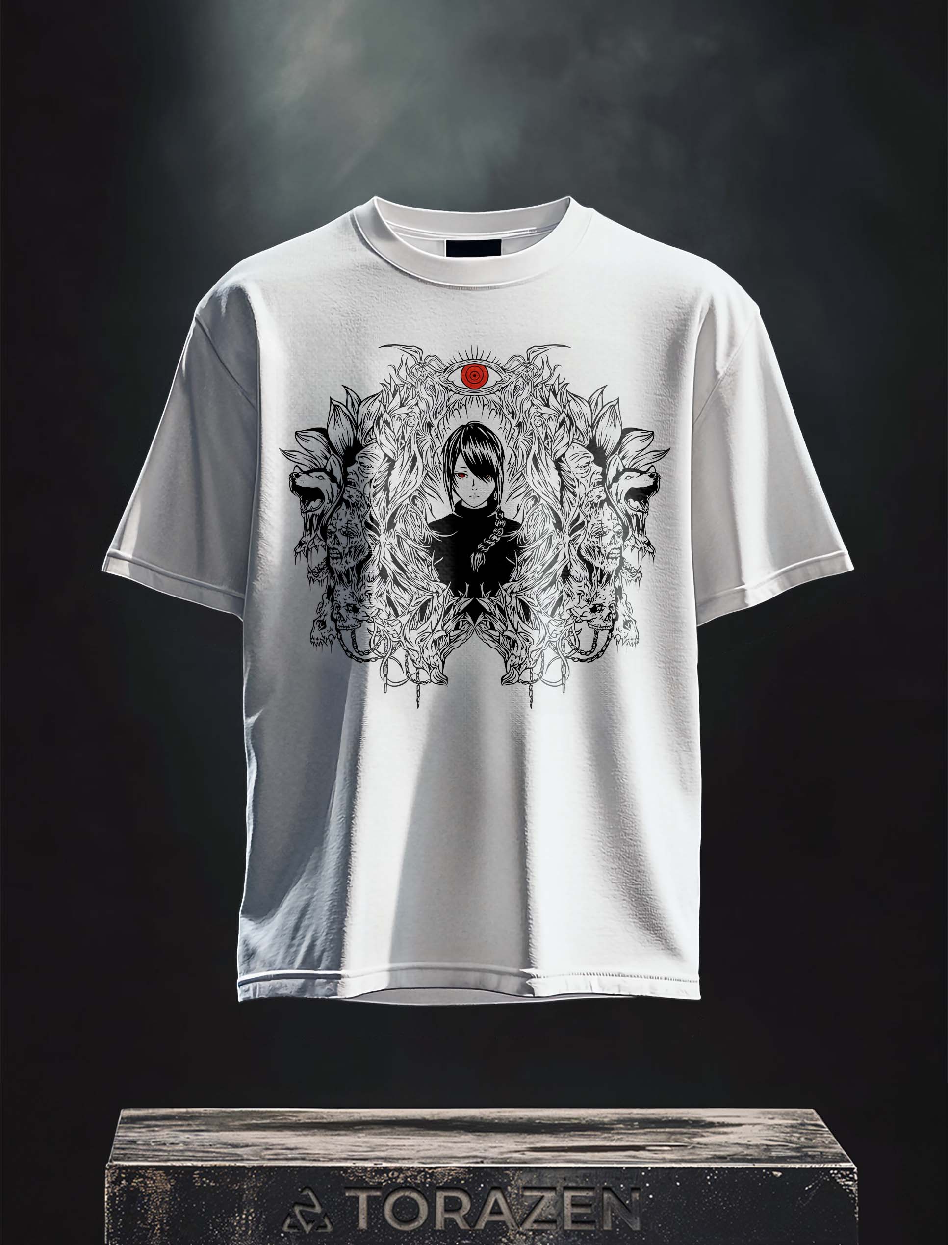 A sweatshirt with anime-inspired design, blending manga shonen style with modern streetwear aesthetic.