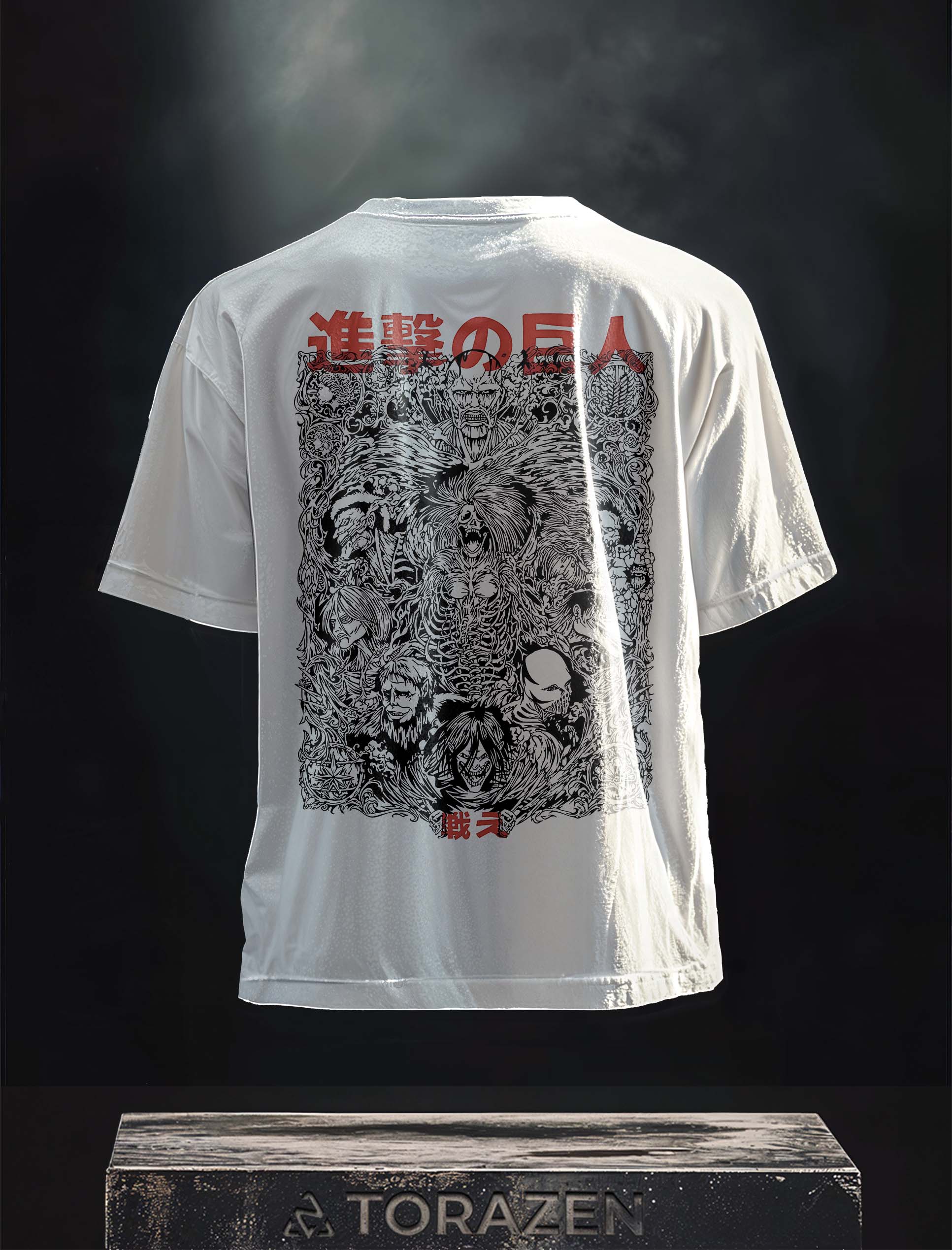 A t-shirt with anime-inspired design, blending manga shonen style with modern streetwear aesthetic.