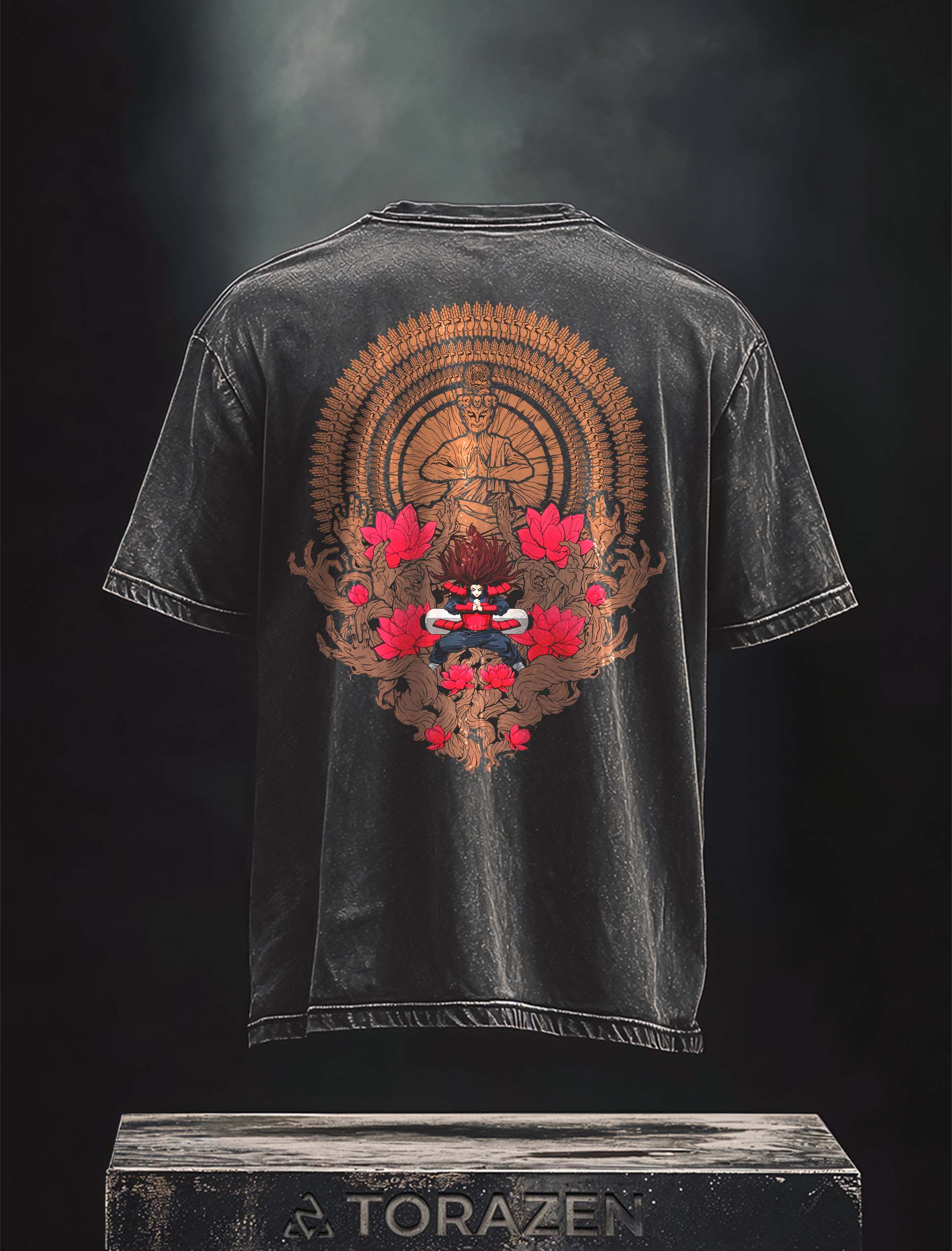 A t-shirt with anime-inspired design, blending manga shonen style with modern streetwear aesthetic.