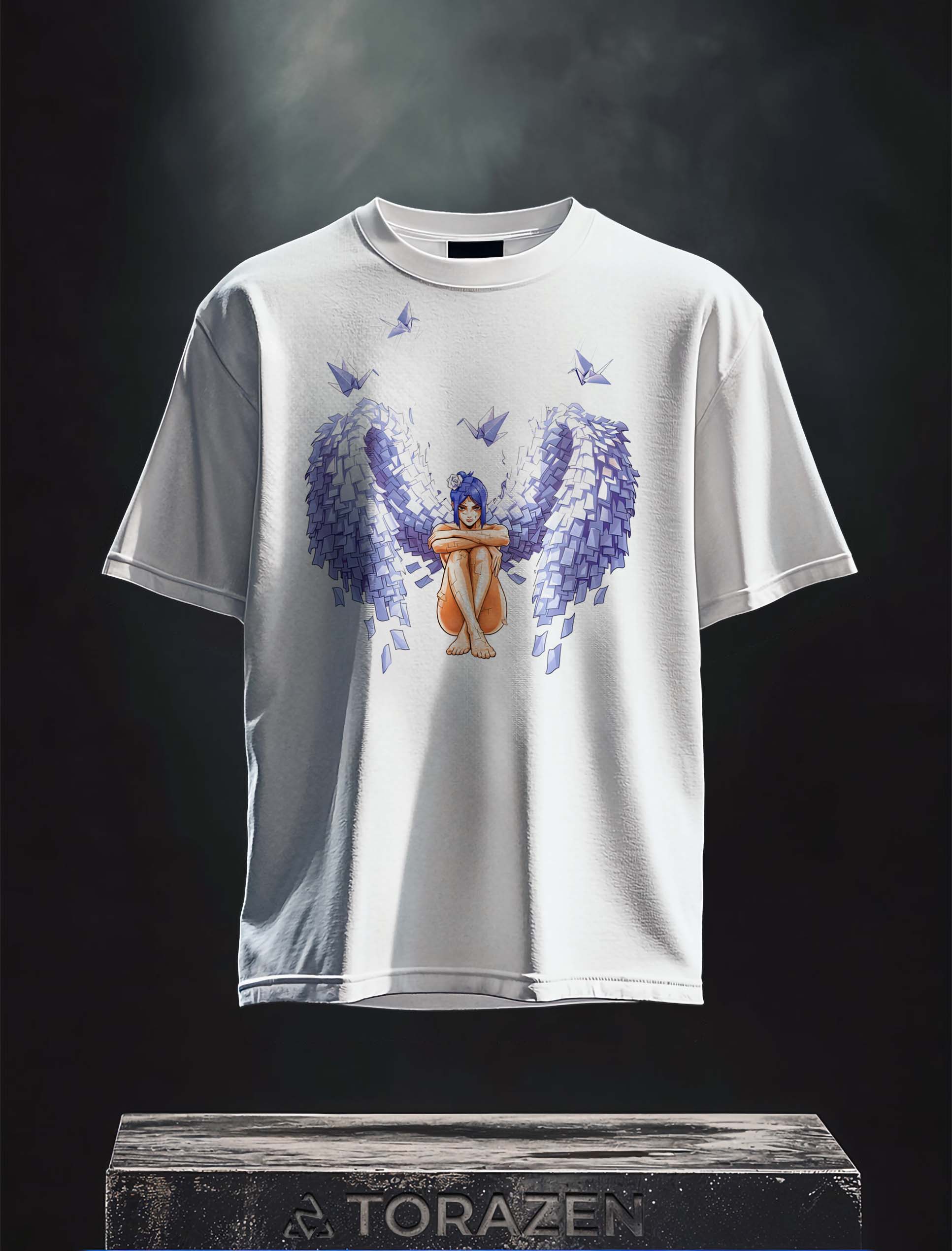 A t-shirt with anime-inspired design, blending manga shonen style with modern streetwear aesthetic.