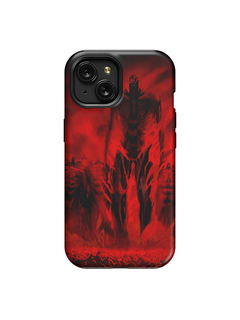 A phone case with anime-inspired design, blending manga shonen style with modern streetwear aesthetic.