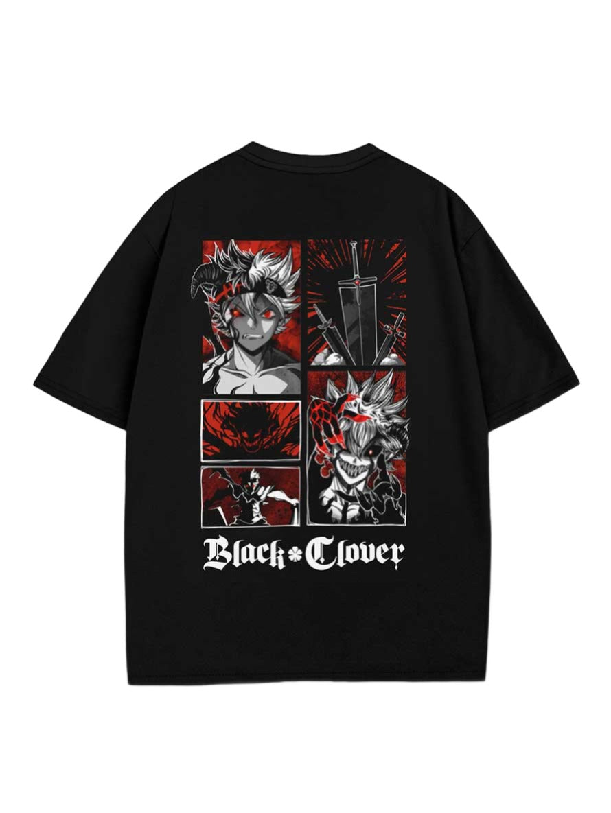 A t-shirt with anime-inspired design, blending manga shonen style with modern streetwear aesthetic.