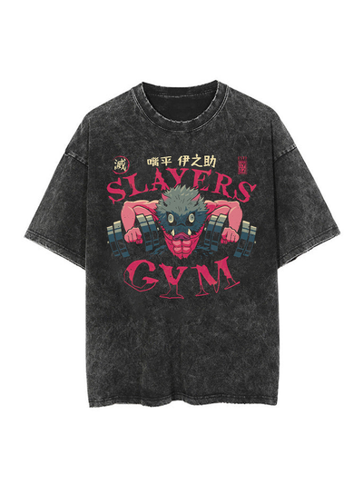 anime-inspired tee with boar head slayer gym vintage tee design