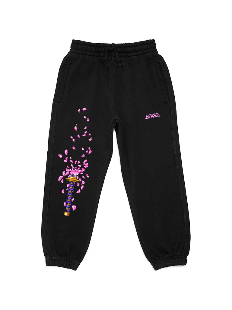 A pants with anime-inspired design, blending manga shonen style with modern streetwear aesthetic.
