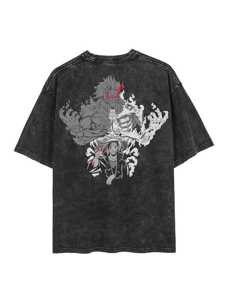 A t-shirt with anime-inspired design, blending manga shonen style with modern streetwear aesthetic.