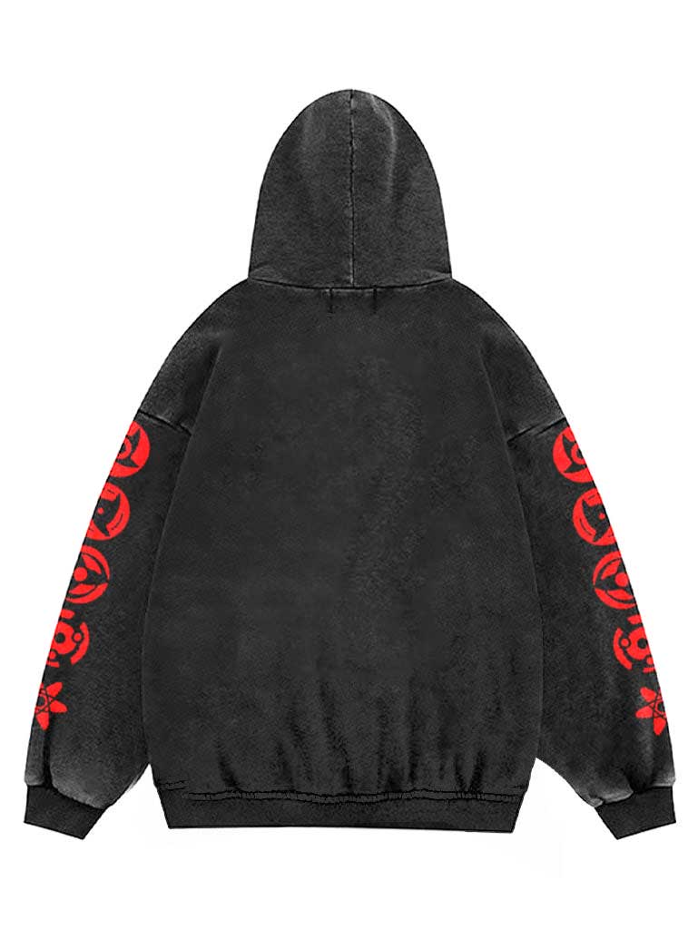 A sweatshirt with anime-inspired design, blending manga shonen style with modern streetwear aesthetic.