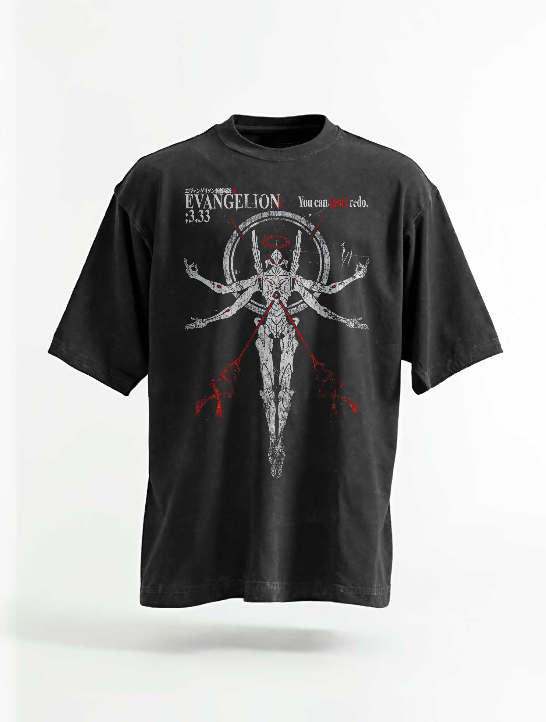 A t-shirt with anime-inspired design, blending manga shonen style with modern streetwear aesthetic.