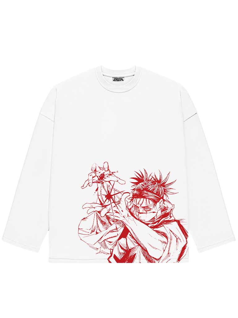 A long sleeve with anime-inspired design, blending manga shonen style with modern streetwear aesthetic.