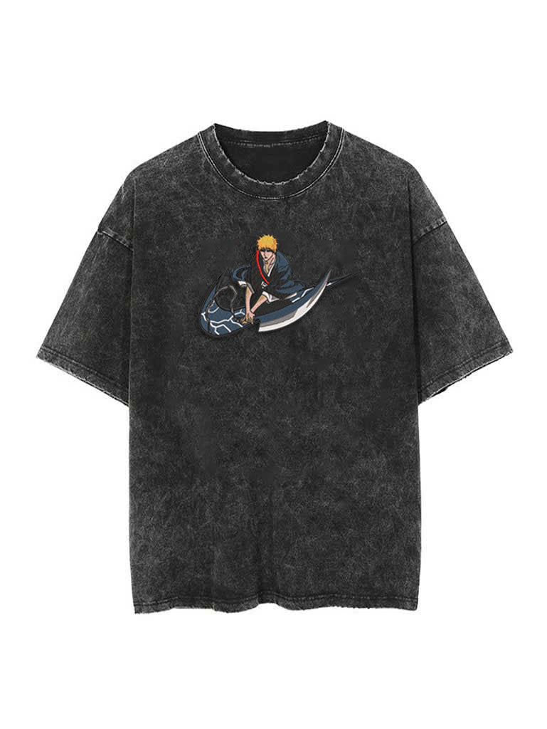 A sweatshirt with anime-inspired design, blending manga shonen style with modern streetwear aesthetic.