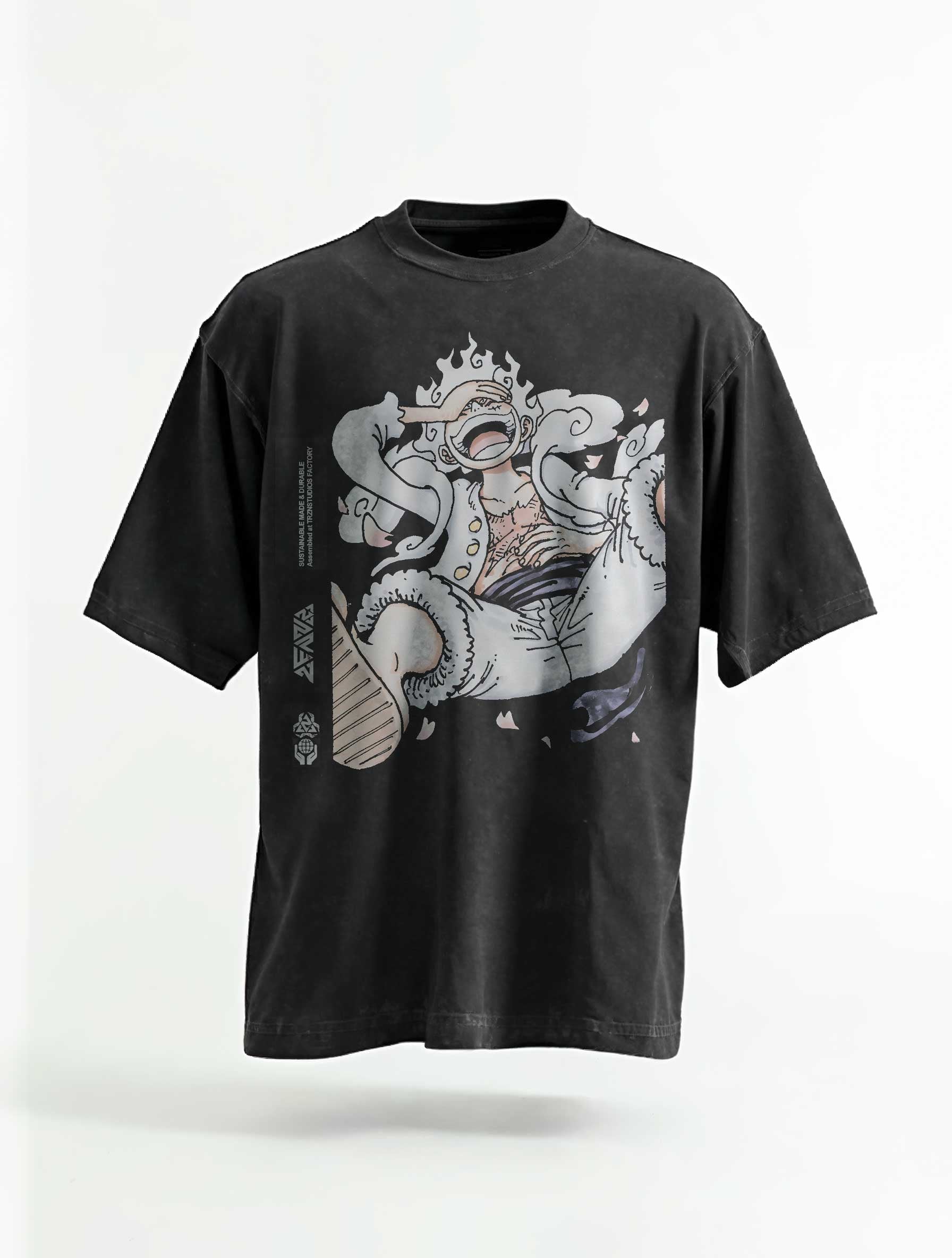 A t-shirt with anime-inspired design, blending manga shonen style with modern streetwear aesthetic.