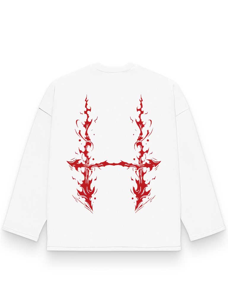 A sweatshirt with anime-inspired design, blending manga shonen style with modern streetwear aesthetic.