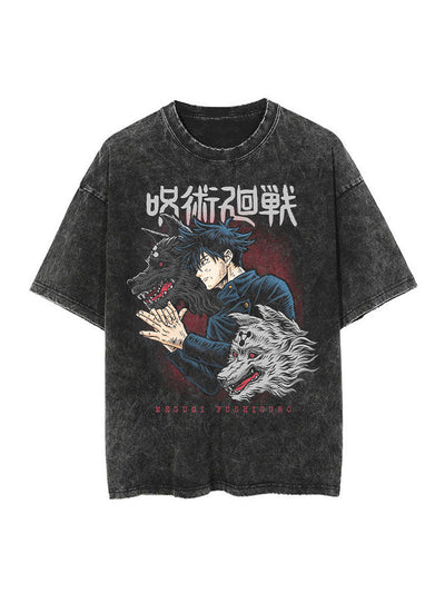 anime-inspired tee with shadow summoner vintage tee design