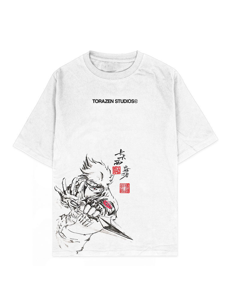 A t-shirt with anime-inspired design, blending manga shonen style with modern streetwear aesthetic.
