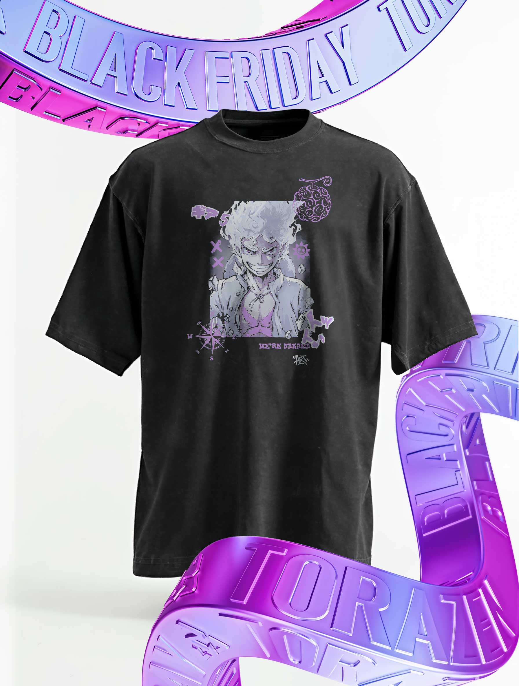 A sweatshirt with anime-inspired design, blending manga shonen style with modern streetwear aesthetic.