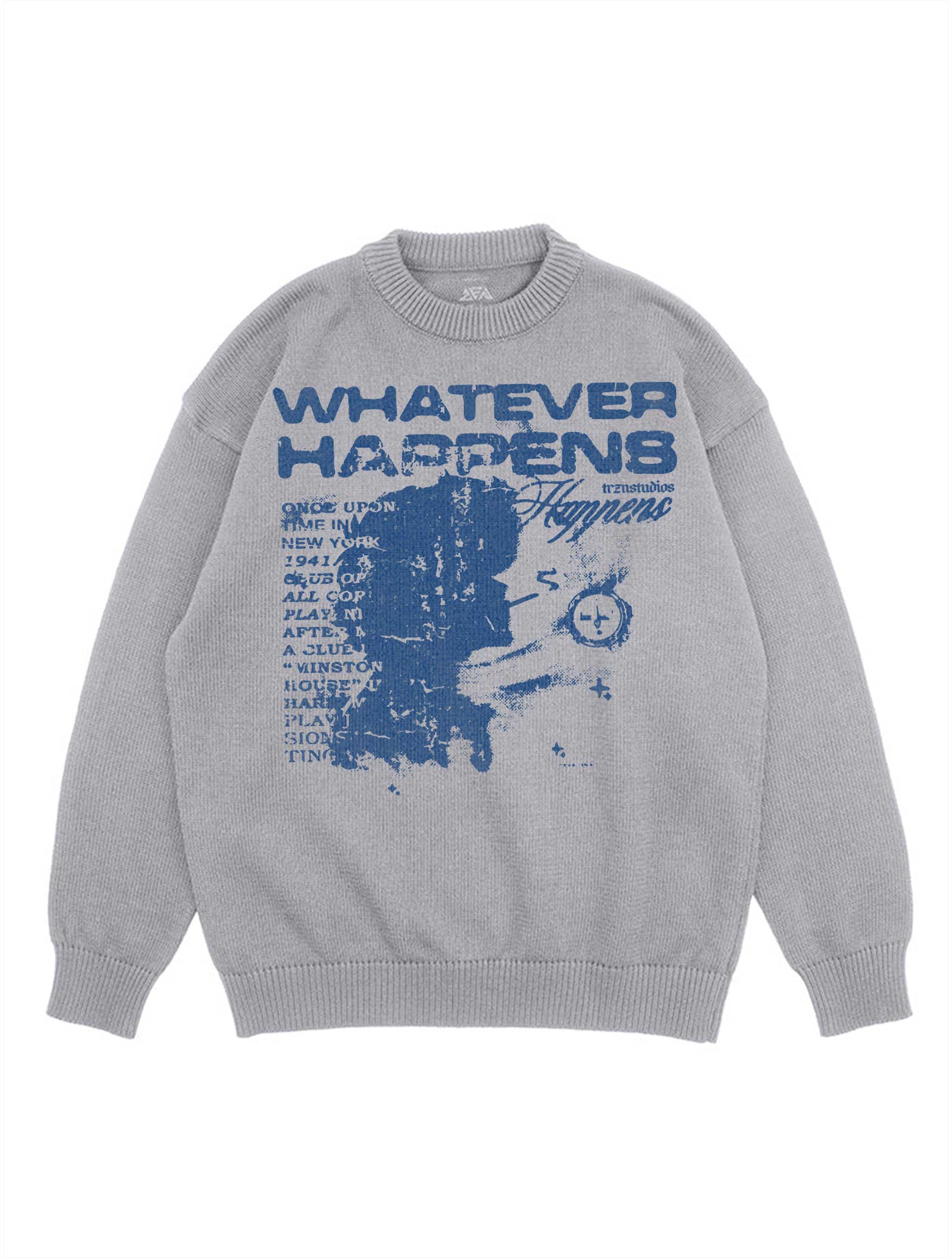 A sweater with anime-inspired design, blending manga shonen style with modern streetwear aesthetic.