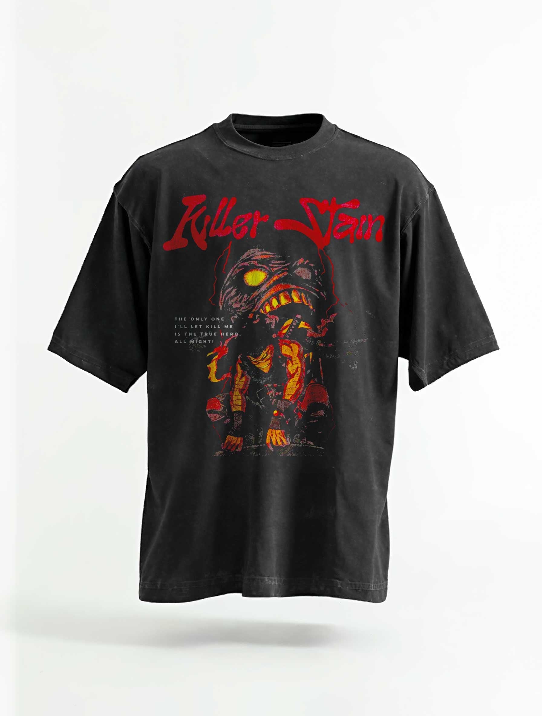 A t-shirt with anime-inspired design, blending manga shonen style with modern streetwear aesthetic.