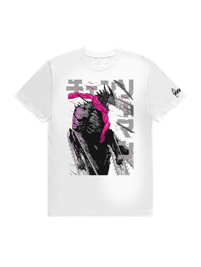 anime-inspired tee with chainsaw man tee. design