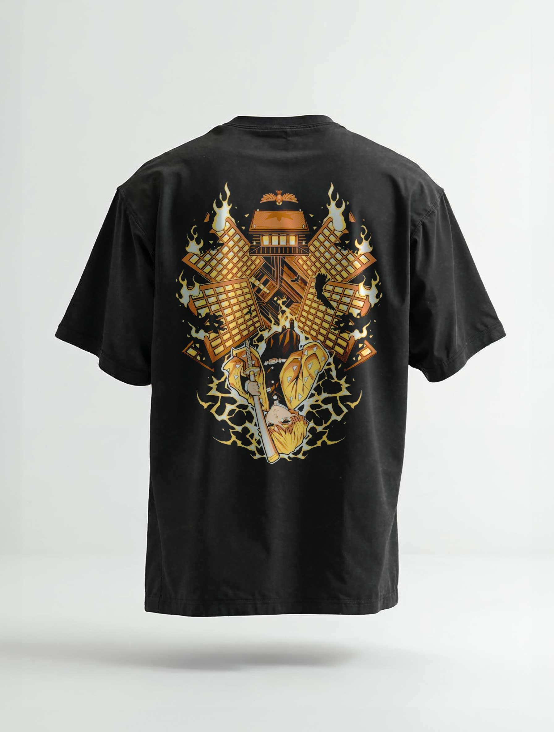 A t-shirt with anime-inspired design, blending manga shonen style with modern streetwear aesthetic.