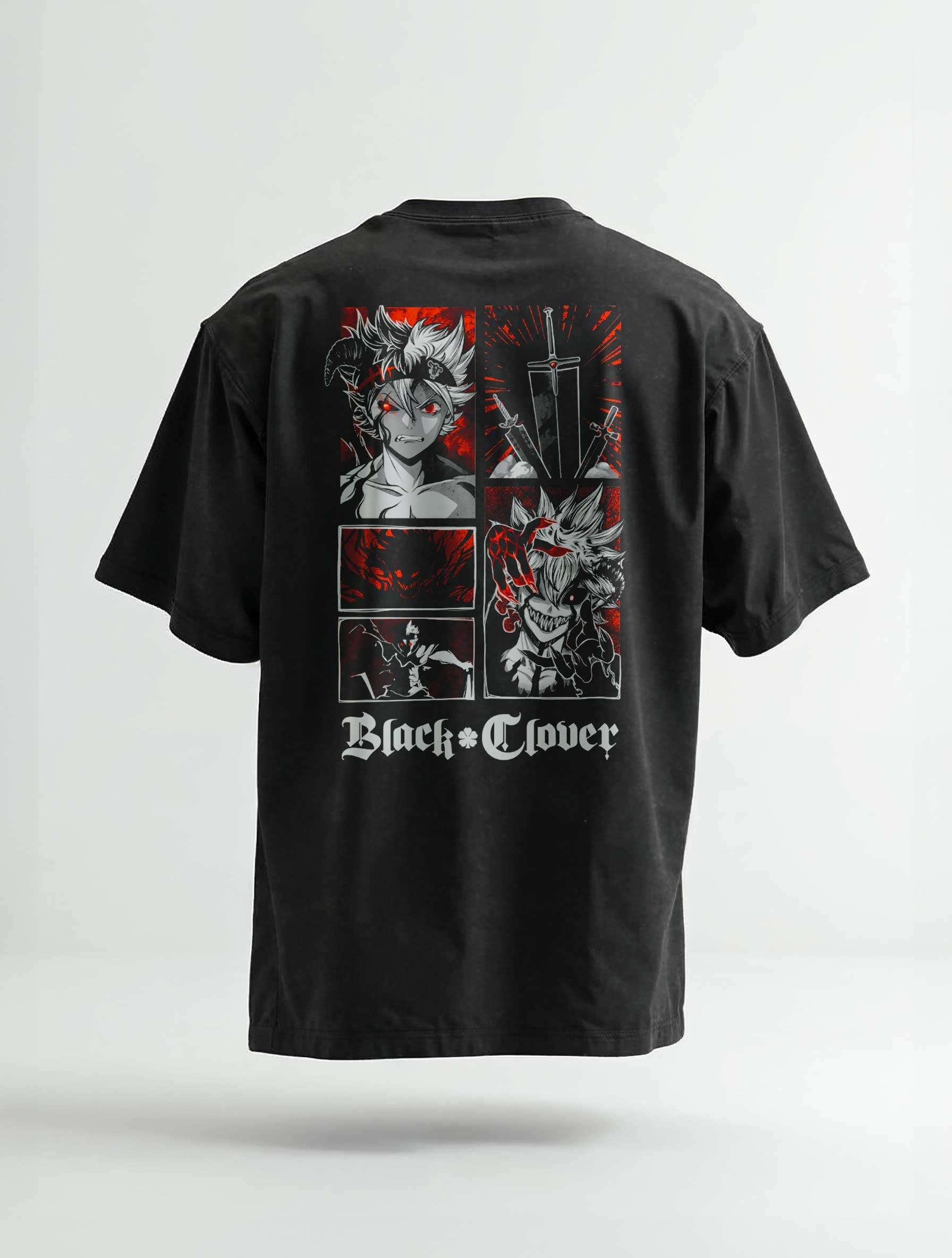 A t-shirt with anime-inspired design, blending manga shonen style with modern streetwear aesthetic.