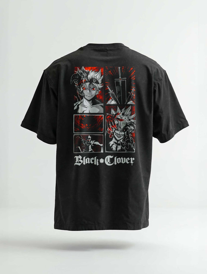 Clover Warrior Panels Vintage Tee - Black Clover-inspired design by Torazen
