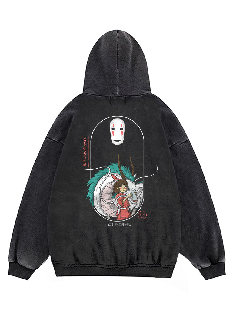 A hoodie with anime-inspired design, blending manga shonen style with modern streetwear aesthetic.