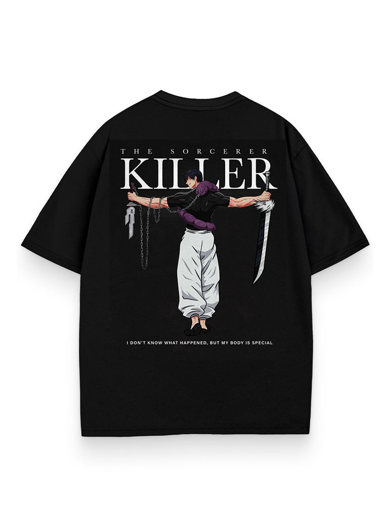 A t-shirt with anime-inspired design, blending manga shonen style with modern streetwear aesthetic.