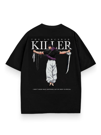 anime-inspired tee with sorcerer killer slayer tee design